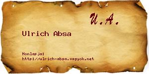 Ulrich Absa névjegykártya